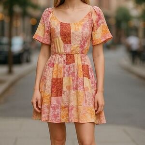 Emily Wonder Short dress Women size Small Off Shoulder Lined Floral Print